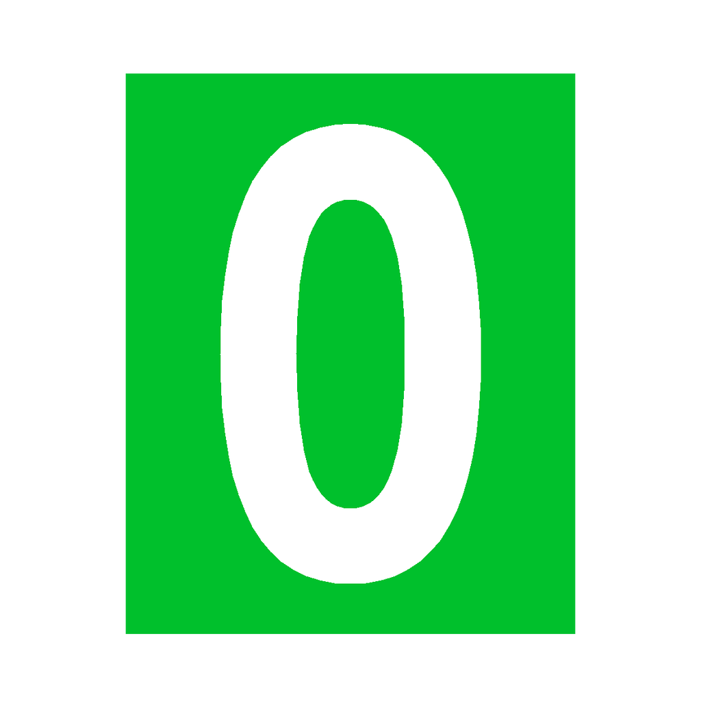 Green Number 0 Sticker | Safety-Label.co.uk