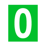 Green Number 0 Sticker | Safety-Label.co.uk