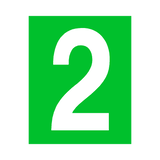 Green Number 2 Sticker | Safety-Label.co.uk