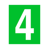 Green Number 4 Sticker | Safety-Label.co.uk