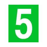Green Number 5 Sticker | Safety-Label.co.uk