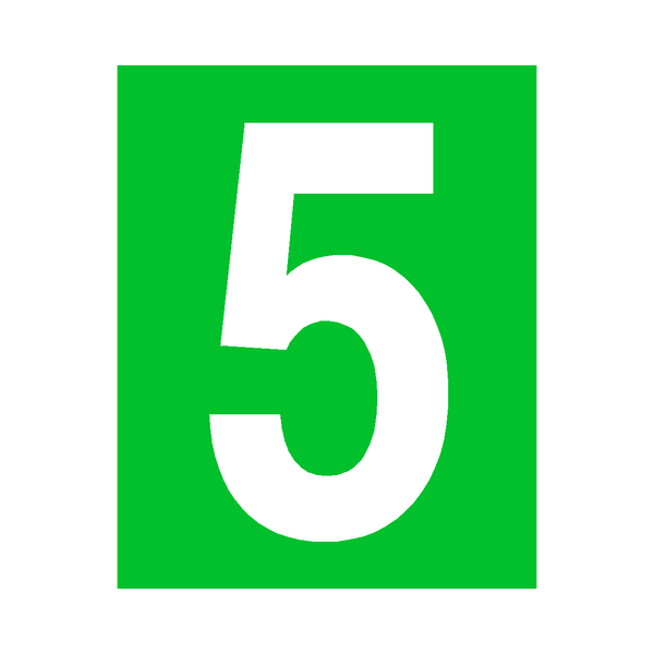Green Number 5 Sticker | Safety-Label.co.uk