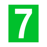 Green Number 7 Sticker | Safety-Label.co.uk