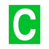 Green Letter C Sticker | Safety-Label.co.uk