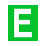 Green Letter E Sticker | Safety-Label.co.uk