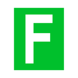 Green Letter F Sticker | Safety-Label.co.uk