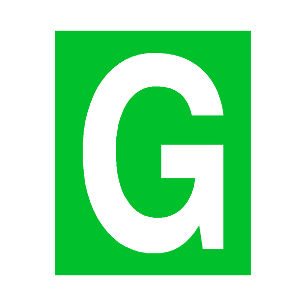 Green Letter G Sticker | Safety-Label.co.uk