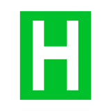 Green Letter H Sticker | Safety-Label.co.uk