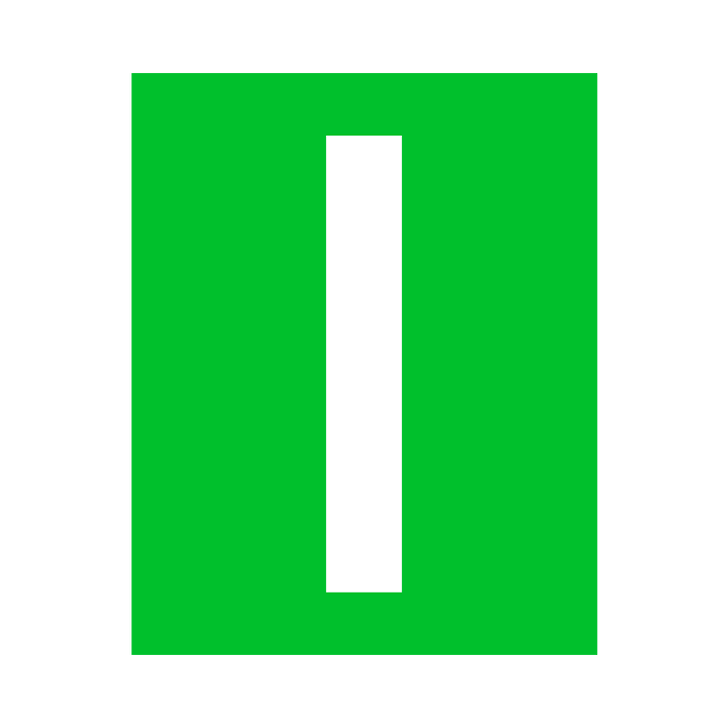 Green Letter I Sticker | Safety-Label.co.uk