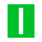 Green Letter I Sticker | Safety-Label.co.uk