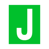 Green Letter J Sticker | Safety-Label.co.uk
