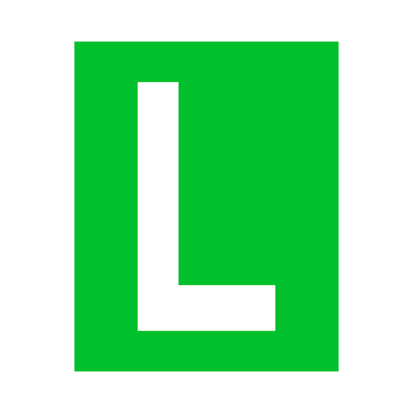 Green Letter L Sticker | Safety-Label.co.uk