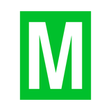 Green Letter M Sticker | Safety-Label.co.uk