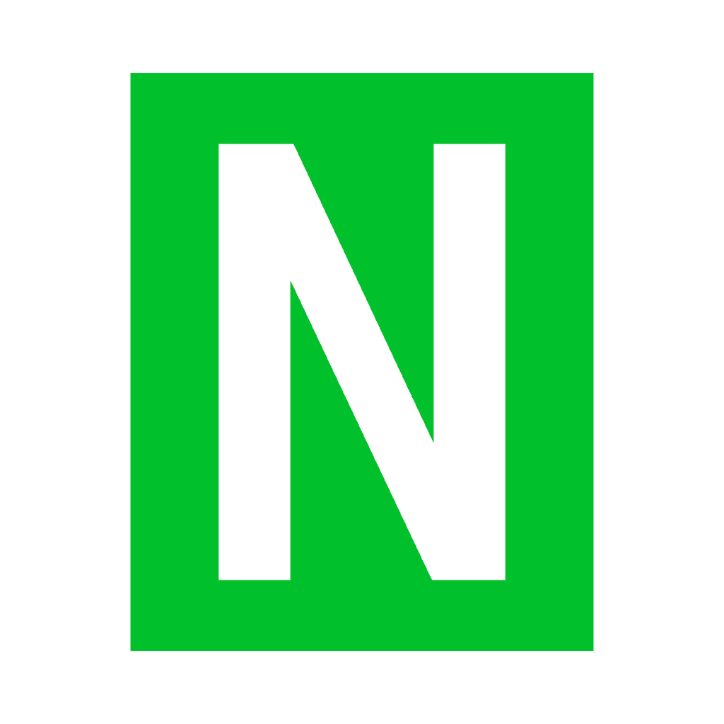 Sticker N Letter Green Letter N Sticker | Safety-Label.co.uk