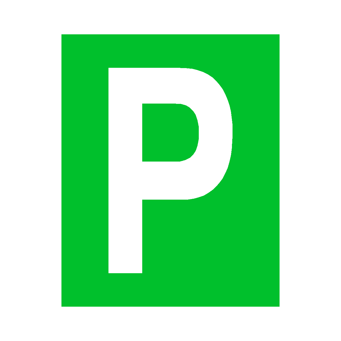 Green Letter P Sticker SafetyLabel.co.uk