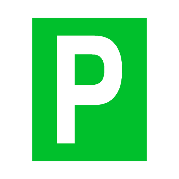 Green Letter P Sticker | Safety-Label.co.uk