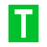 Green Letter T Sticker | Safety-Label.co.uk