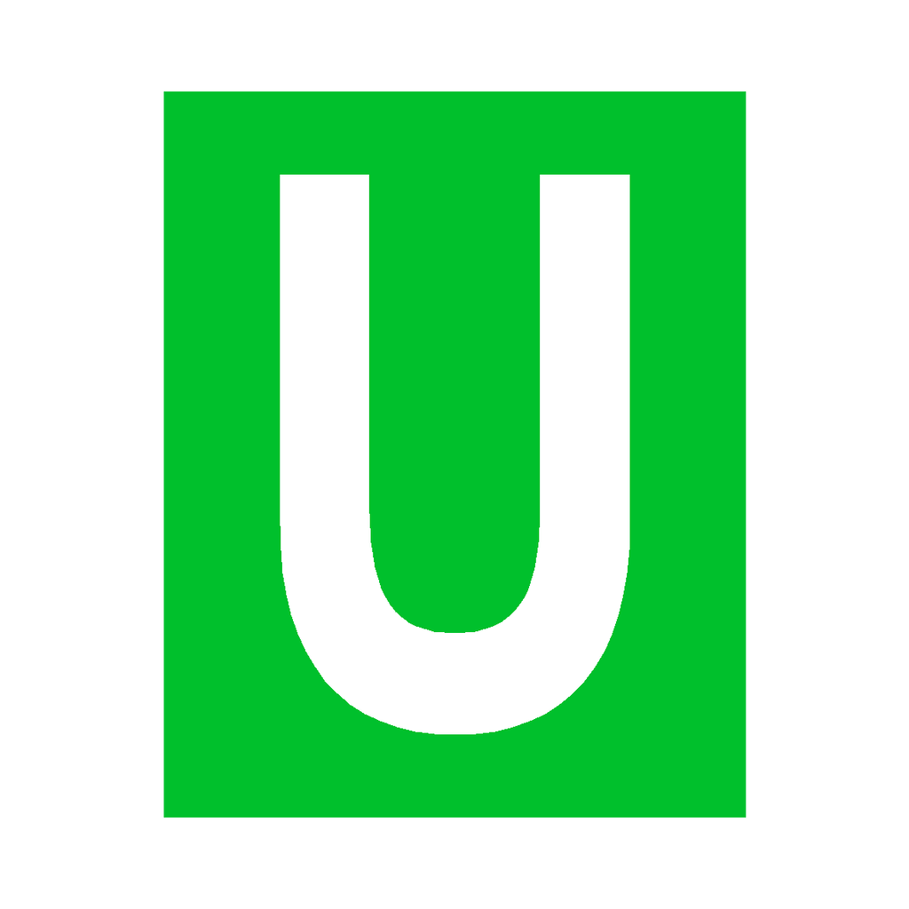 Green Letter U Sticker | Safety-Label.co.uk