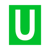 Green Letter U Sticker | Safety-Label.co.uk