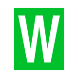 Green Letter W Sticker | Safety-Label.co.uk