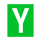 Green Letter Y Sticker | Safety-Label.co.uk
