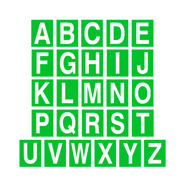 Green Alphabet Letter Sticker Pack | Safety-Label.co.uk