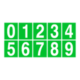 Green Number Sticker Pack 0 to 9 | Safety-Label.co.uk