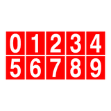 Red Number Sticker Pack 0 to 9 | Safety-Label.co.uk