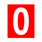 Red Number 0 Sticker | Safety-Label.co.uk