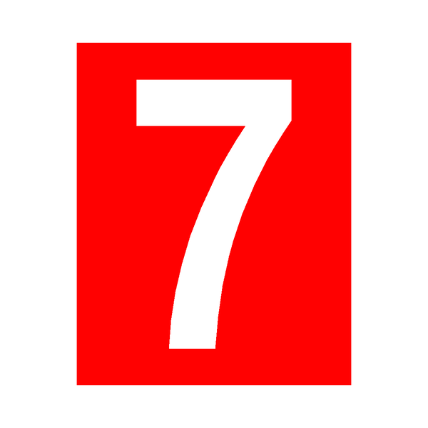 Red Number 7 Sticker | Safety-Label.co.uk