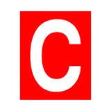 Red Letter C Sticker | Safety-Label.co.uk