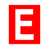 Red Letter E Sticker | Safety-Label.co.uk