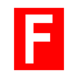Red Letter F Sticker | Safety-Label.co.uk