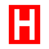 Red Letter H Sticker | Safety-Label.co.uk