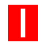 Red Letter I Sticker | Safety-Label.co.uk