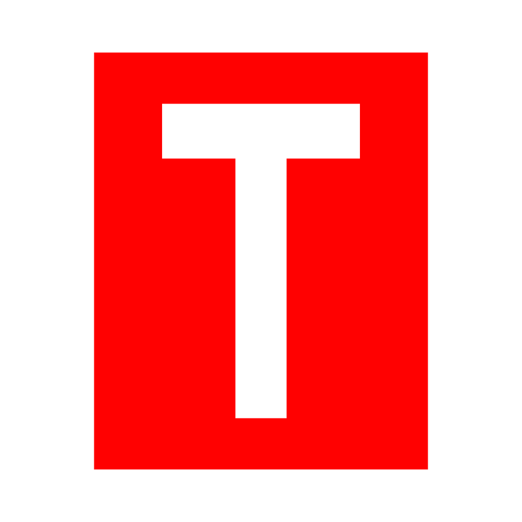 Red Letter T Sticker | Safety-Label.co.uk