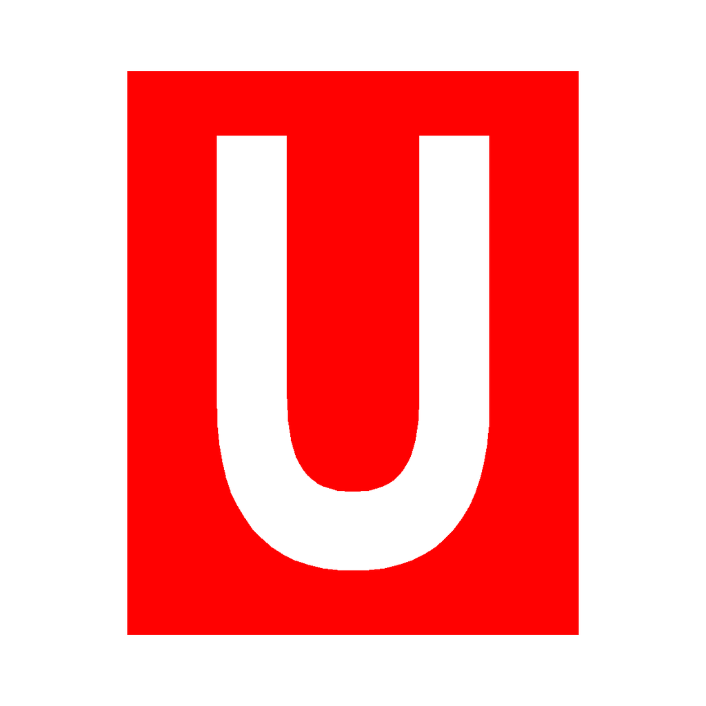 Red Letter U Sticker | Safety-Label.co.uk
