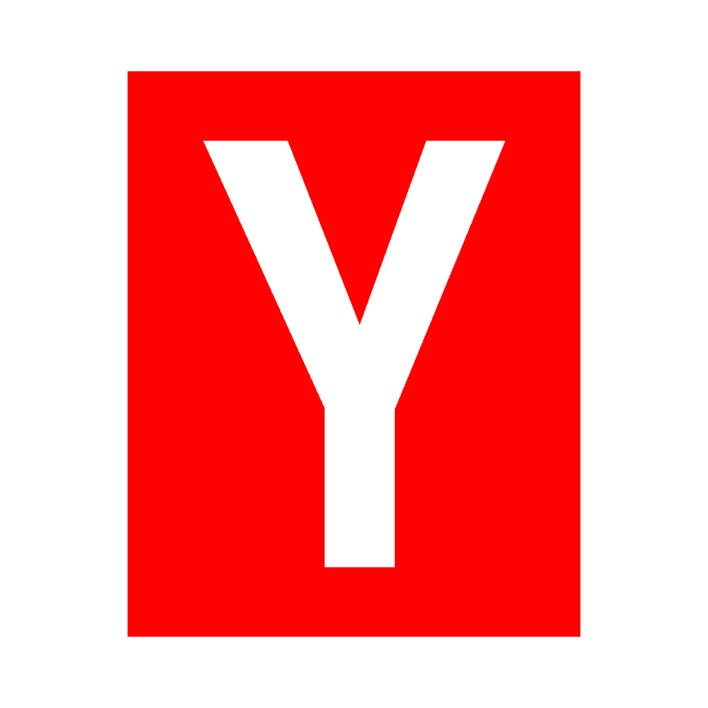 Y Lettering Red Red Letter Y Sticker | Safety-Label.co.uk