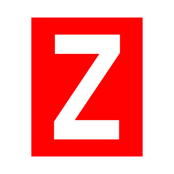 Red Letter Z Sticker