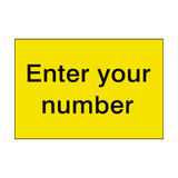 Yellow Custom Number Sticker | Safety-Label.co.uk